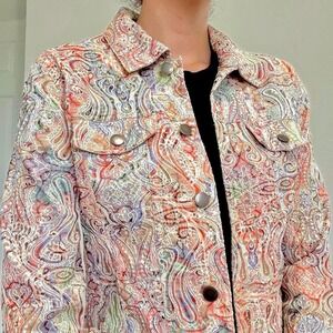 Early 2000s Analogy Multicolor Paisley Print Jacket